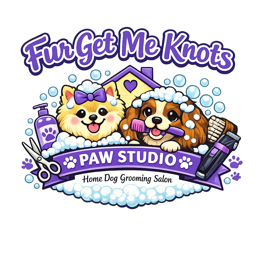 Fur Get Me Knots Paw Studio Logo